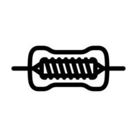 metal película resistor electrónico componente línea icono vector ilustración