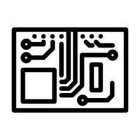 pcb board electronic component line icon vector illustration