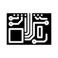 tarjeta de circuito impreso tablero electrónico componente glifo icono vector ilustración
