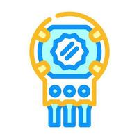 potentiometer electronic component color icon vector illustration