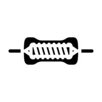 metal film resistor electronic component glyph icon vector illustration