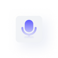 White Neumorphism button icon microphone png