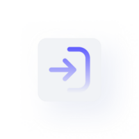 White Neumorphism button icon log in png