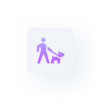 perro caminando 3d neumorfismo icono diseño png