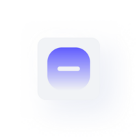 White Neumorphism button icon minus square png