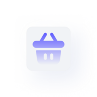 white neumorphism button icon shopping basket png