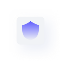 White Neumorphism button icon shield png