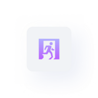 exit 3d neumorphism icon design png