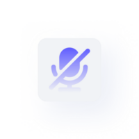 White Neumorphism button icon microphone slash png