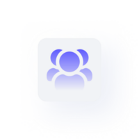 white neumorphism button icon users three png