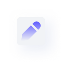 White Neumorphism button icon pen png