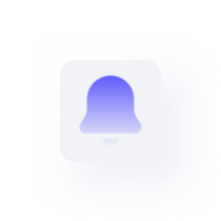 White Neumorphism button icon bell png