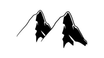 mountain icon vector, illustration silhouette peak logo, vector