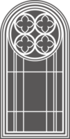 gothique église la fenêtre. architecture cambre avec verre. vieux Château et cathédrale Cadre. médiéval coloré intérieur conception. ancien illustration png