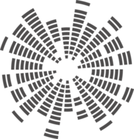 cercle la musique égaliseur. rond l'audio spectre. concentrique battre et explosion. numérique géométrique Cadre png