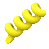 3d spiral vår. spole tråd ikon och flexibel konfetti för fest, födelsedag firande och evenemang. abstrakt kurva vågig kabel- återges illustration med plast effekt png