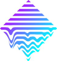 falla cyberpunk geométrico forma. resumen gráfico diseño elemento. futurista Derretido gotea líquido rombo png