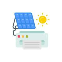 Solar Powered Printer icon in vector. Illustration vector