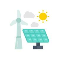 Solar Wind Power icon in vector. Illustration vector