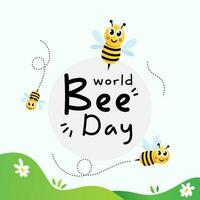 dia mundial de la abeja vector