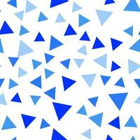 Geometric seamless pattern of triangles in various shades of blue color for textile, paper and other surfaces vector