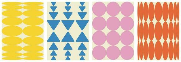 Abstract shapes for background, design, project. Modern, geometric posters in a fashionable retro-brutalist style. Design aesthetics. vector