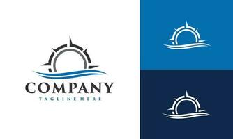 compass river water logo vector