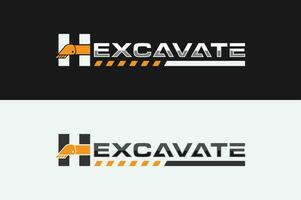 letter H excavator logo vector