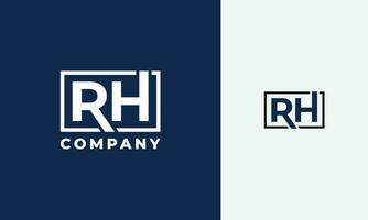 letter RH square logo vector