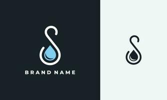 letter S water drop logo vector