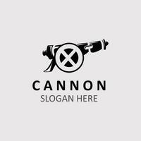 Cannon Artilery logo vintage image design. cannonball military logo concept vector