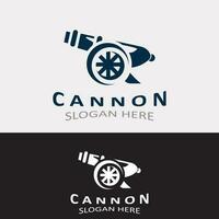 Cannon Artilery logo vintage image design. cannonball military logo concept vector