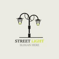 Street Light logo image, vintage lightning classic latern flat element vector icon