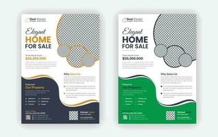 Real estate flyer template design for housing or property business agencies vector