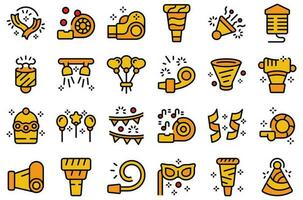 Party blower icons set vector flat