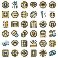 Cloth buttons icons set vector flat