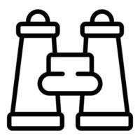 Launch project binoculars icon outline vector. Rocket business vector