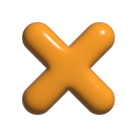 stornieren löschen Kreuz Symbol 3d png