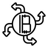 permuta cambio icono contorno vector. pago bitcoin vector