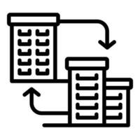 edificio permuta icono contorno vector. Finanzas intercambiar vector