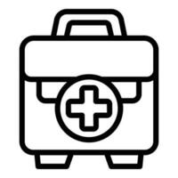 First aid box icon outline vector. Social rescue vector