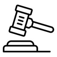 Barter gavel icon outline vector. Finance coin vector