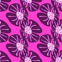 Contemporary big bud flower seamless pattern. Cute stylized flowers background. vector