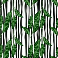 Organic leaves seamless pattern in simple style. Botanical background. vector