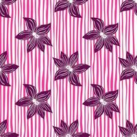 Cute stylized bud flowers background. Abstract flower seamless pattern in simple style. vector