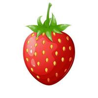 Cartoon style strawberry isolated on white background. vector