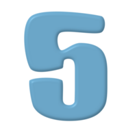 5 3D numbers element png