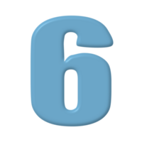 6 3D numbers element png