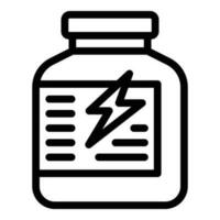 Protein jar icon outline vector. Arm muscle vector