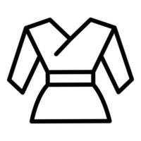 largo cinturón kimono icono contorno vector. brasileño canalla vector